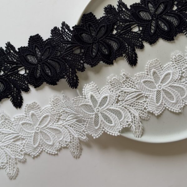 Exquisite Floral Lace: Black & White Beauty for Your Creations