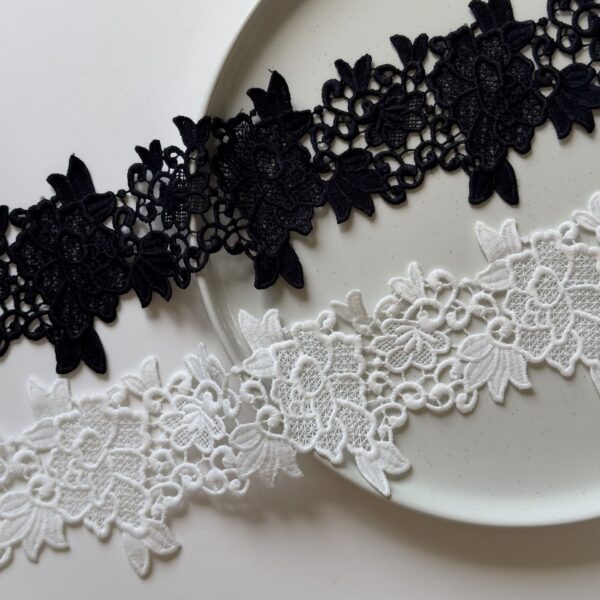 Timeless Lace Elegance: Black & White Floral Designs