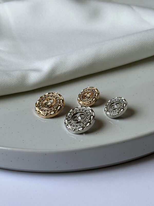 Luxury Metal Buttons with Sparkling Stones