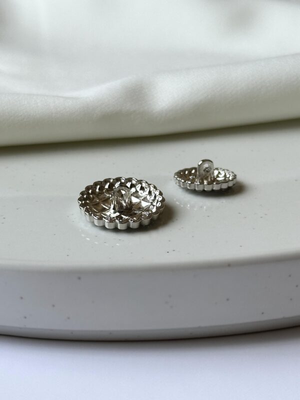 Royal Metal Gemstone Pearl Button