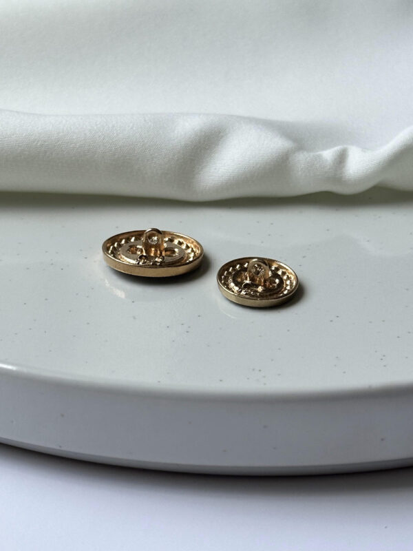 Luxury Flower Metal Button with Crystals