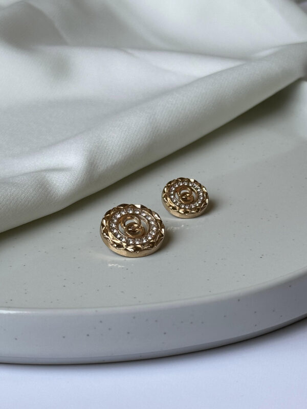 Luxury Metal Buttons with Sparkling Stones
