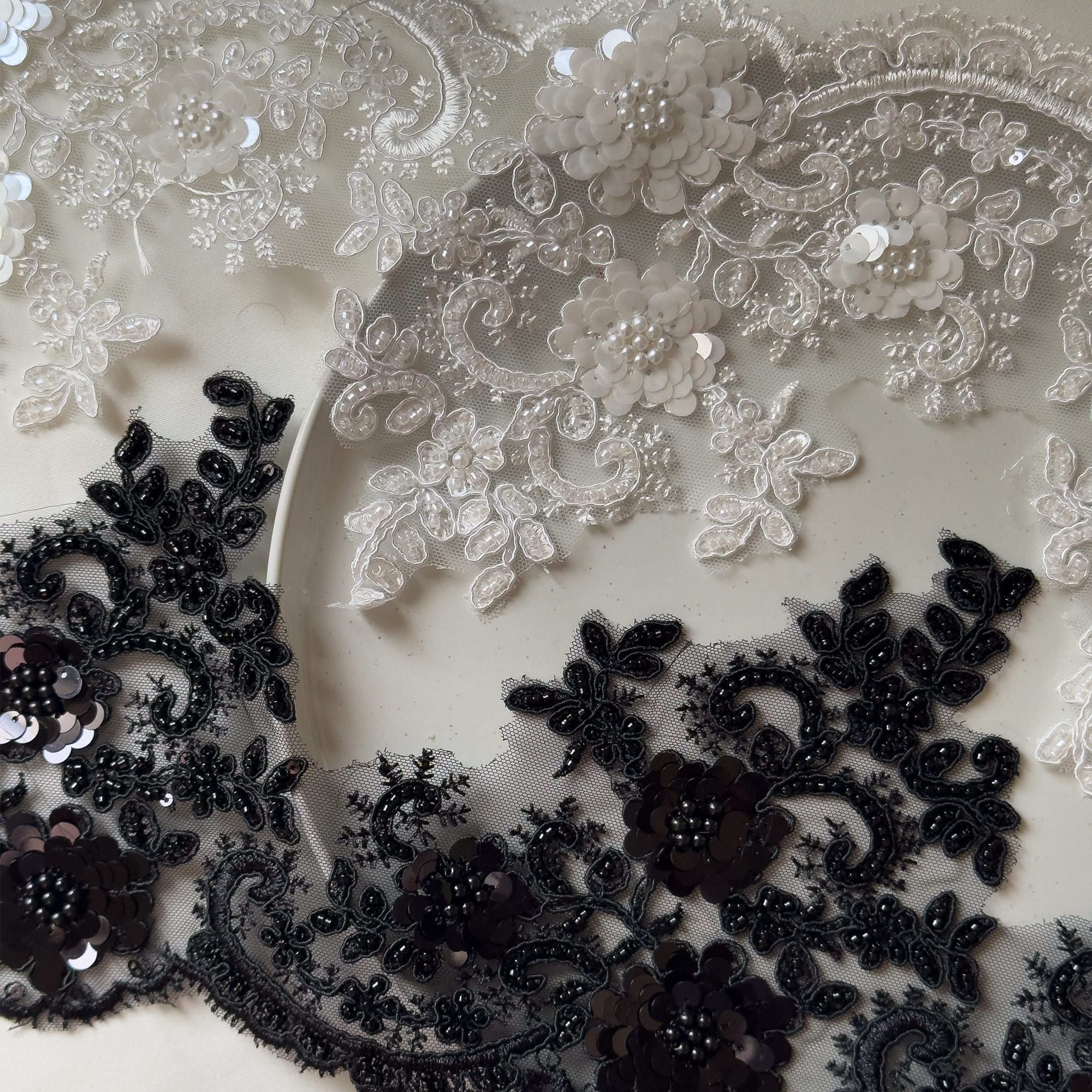 Elegance Blossom Beaded Lace Trim Collection