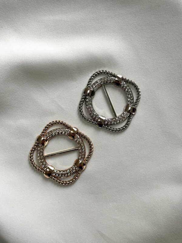 Radiant Dual-Ring Woven Crystal Buckle Collection