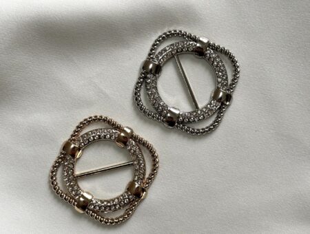 Radiant Dual-Ring Woven Crystal Buckle Collection