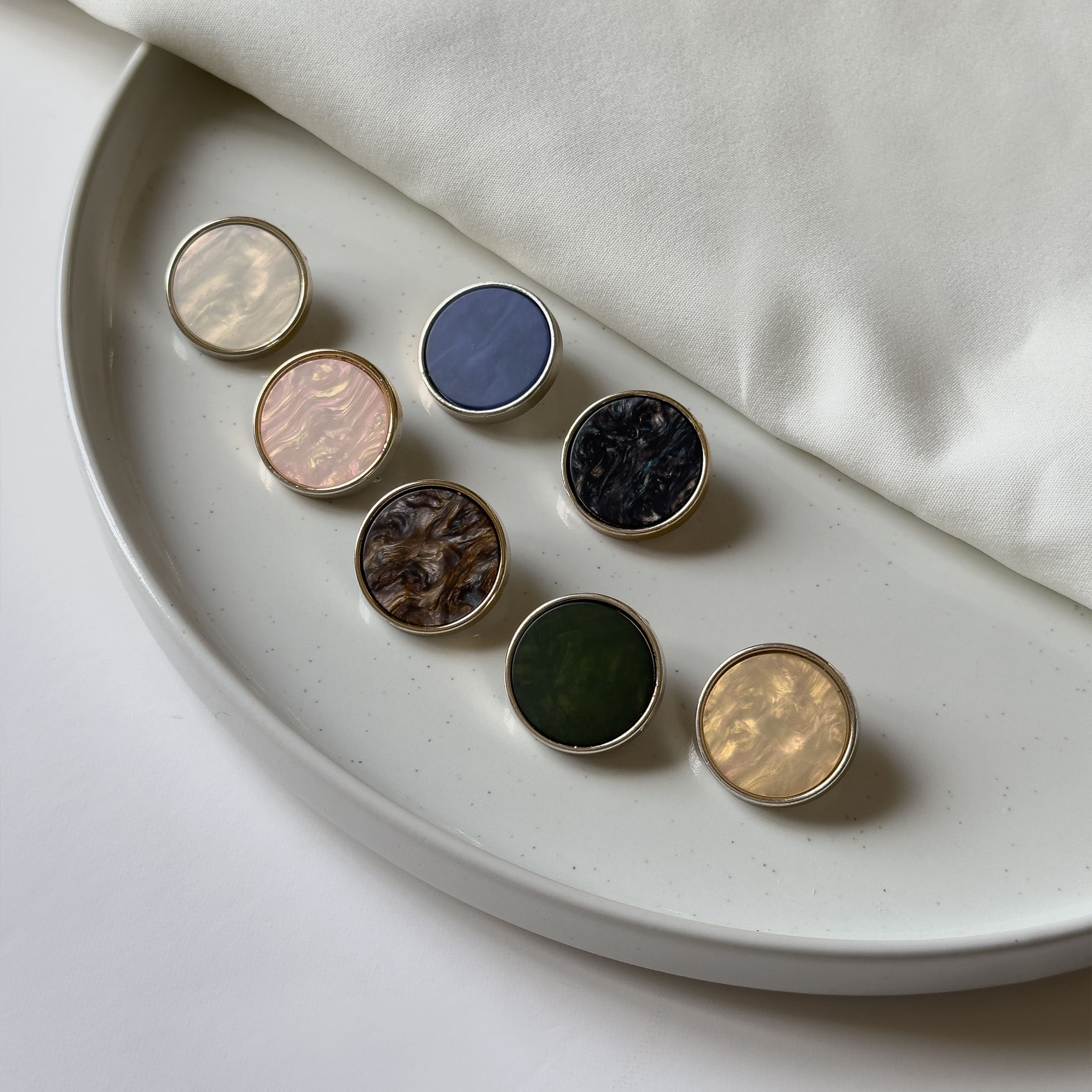 Radiant Gemstone Button Collection