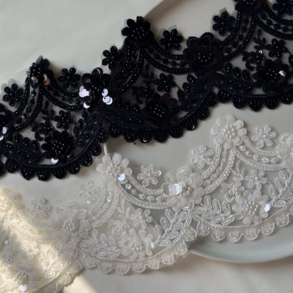 12CM Regal Blossom Beaded Lace Trim Collection