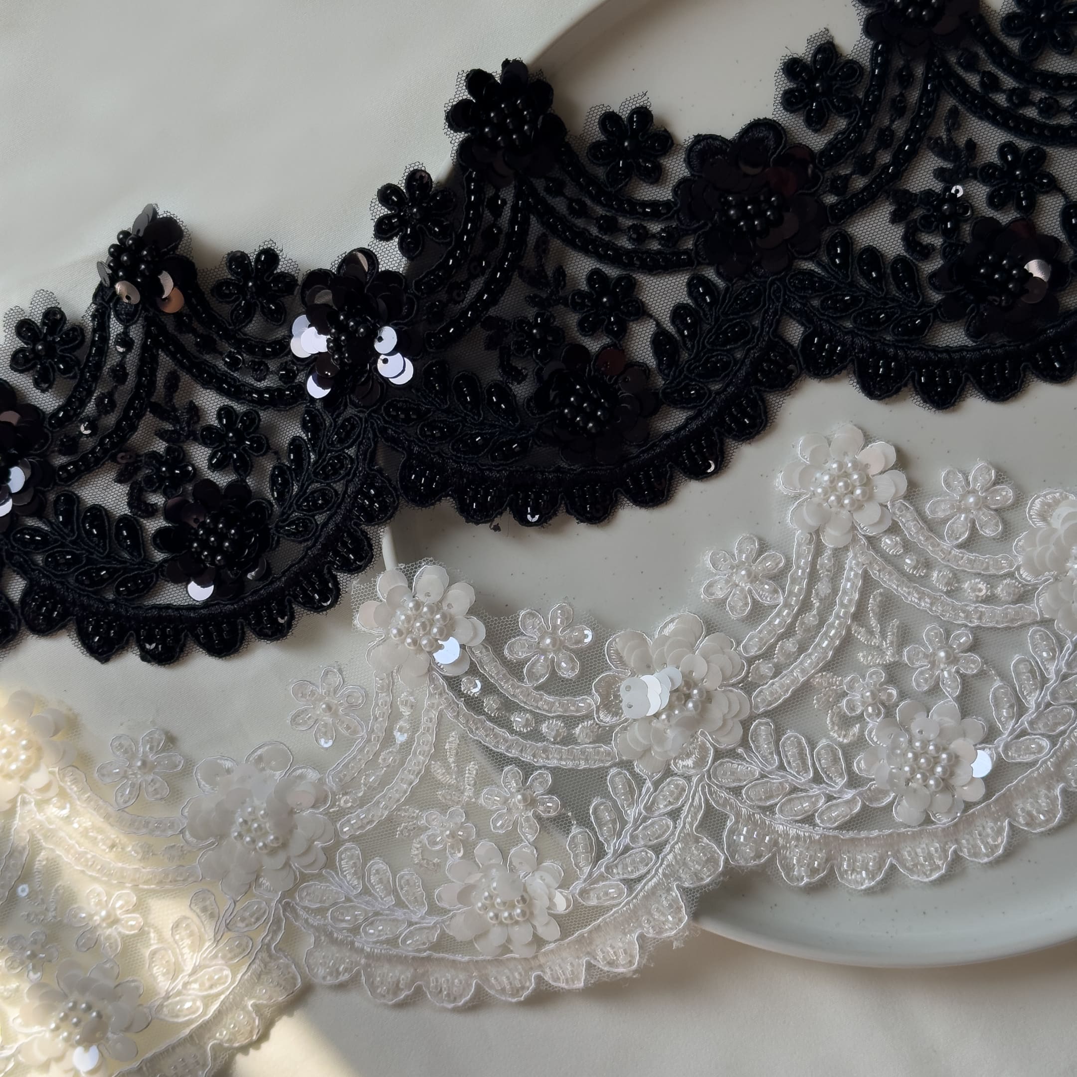 Regal Blossom Beaded Lace Trim Collection