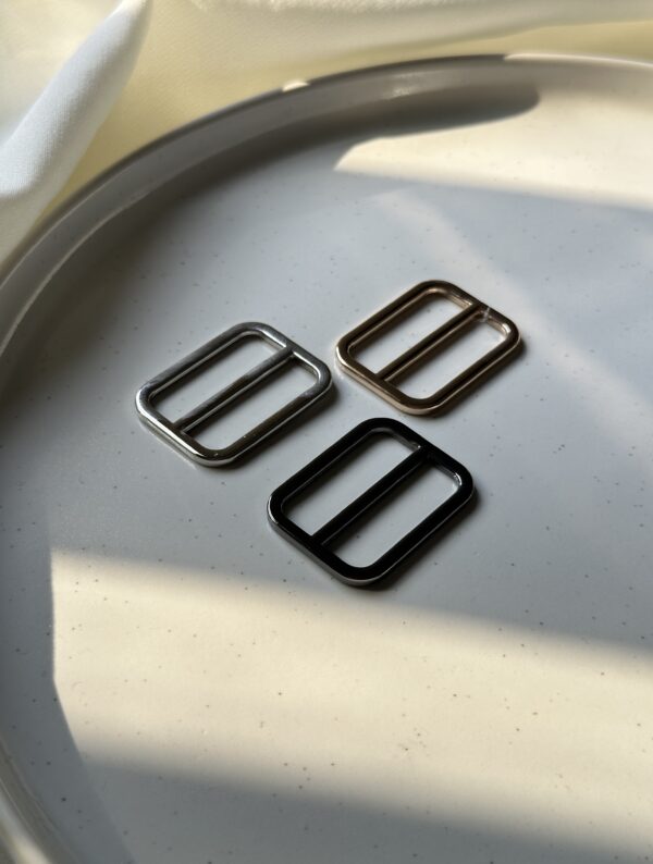 3cm Metallic Dual-Slot Strap Buckles – Shining Gold, Silver & Black | Wholesale & Retail