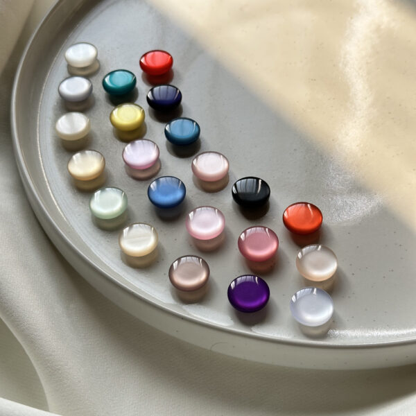 Glossy Round Plastic Buttons – 2-Hole Sewing & Craft Buttons | Assorted Colors | Shiny Finish