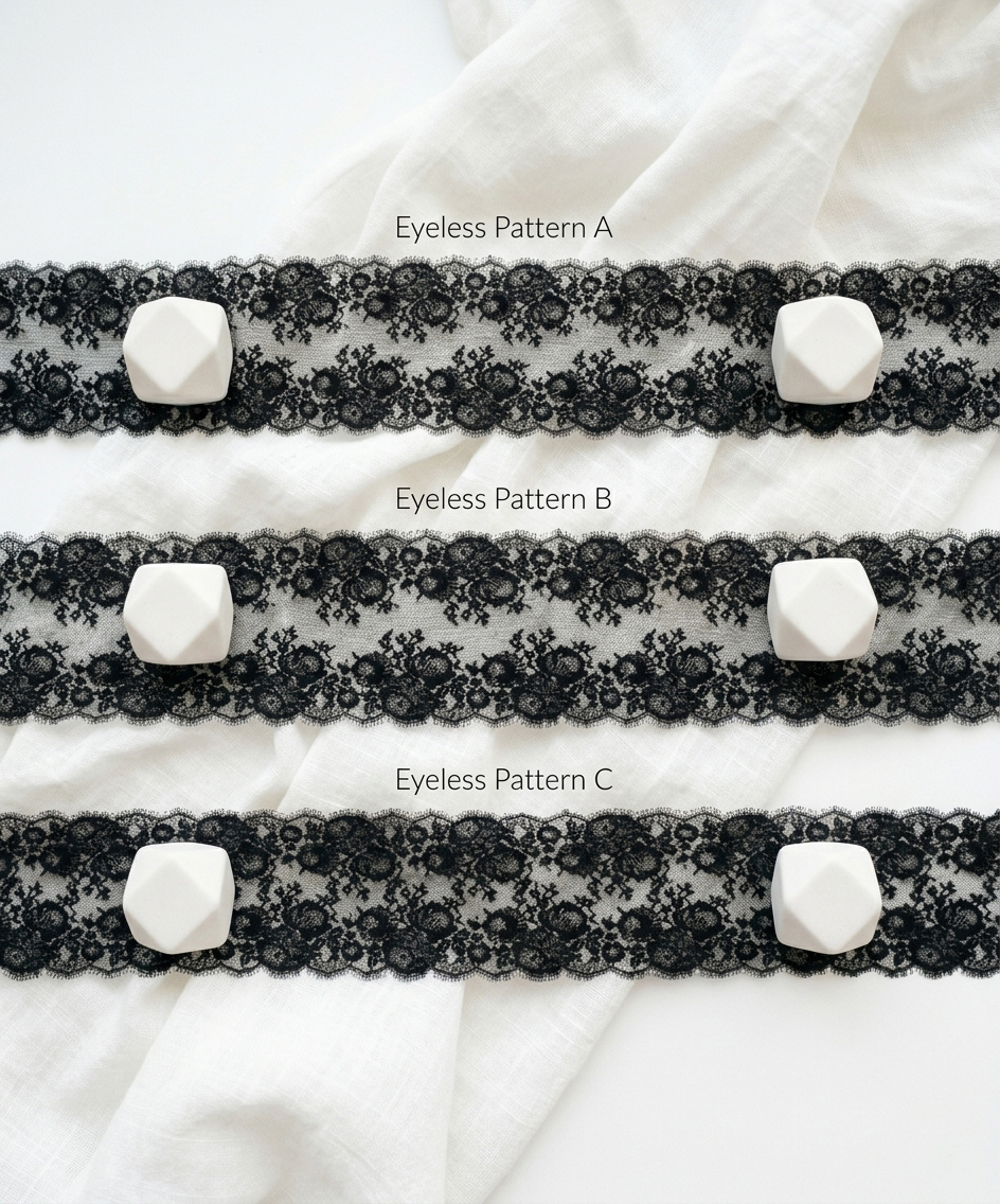 Premium Black Eyelash Lace Trim – 24cm Wide Luxury Floral Design | 12-Meter Roll | Beautymond - Image 4